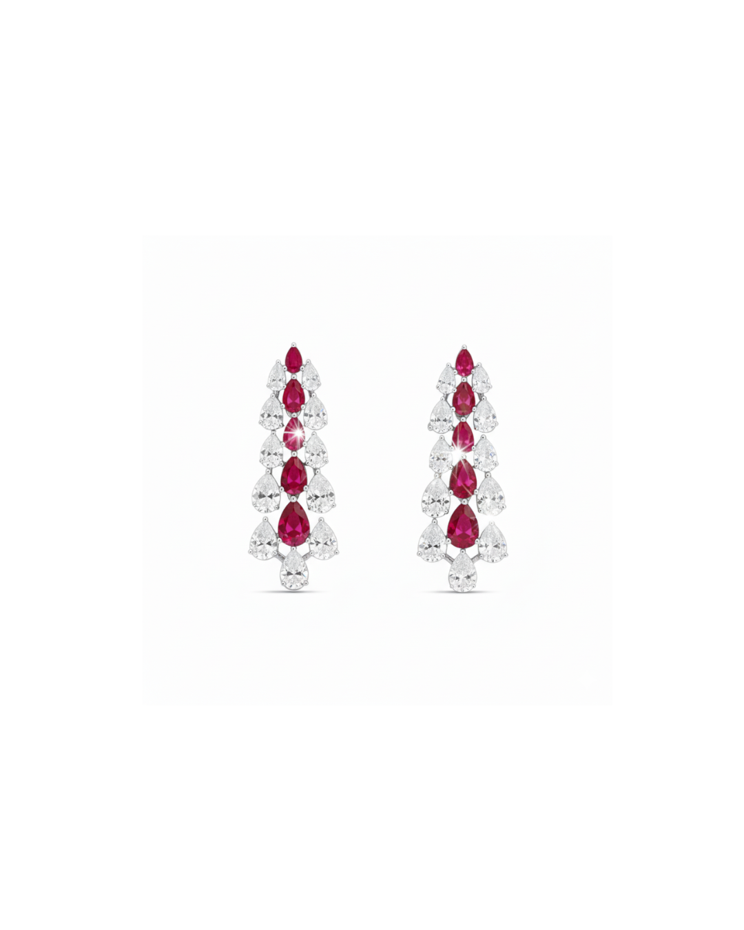 Silver Bloom Cluster Drop Earrings