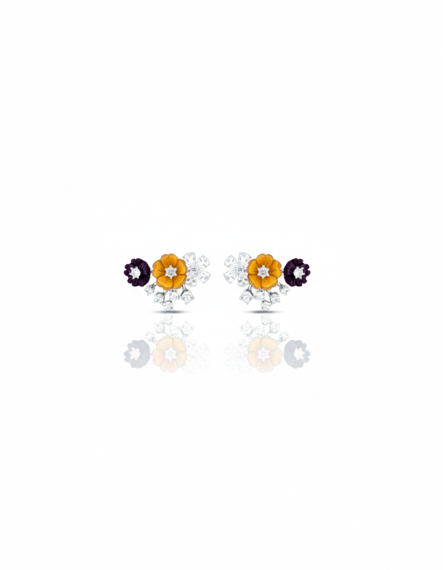 Radiant Blossom Cluster Sunflower bloom Earrings