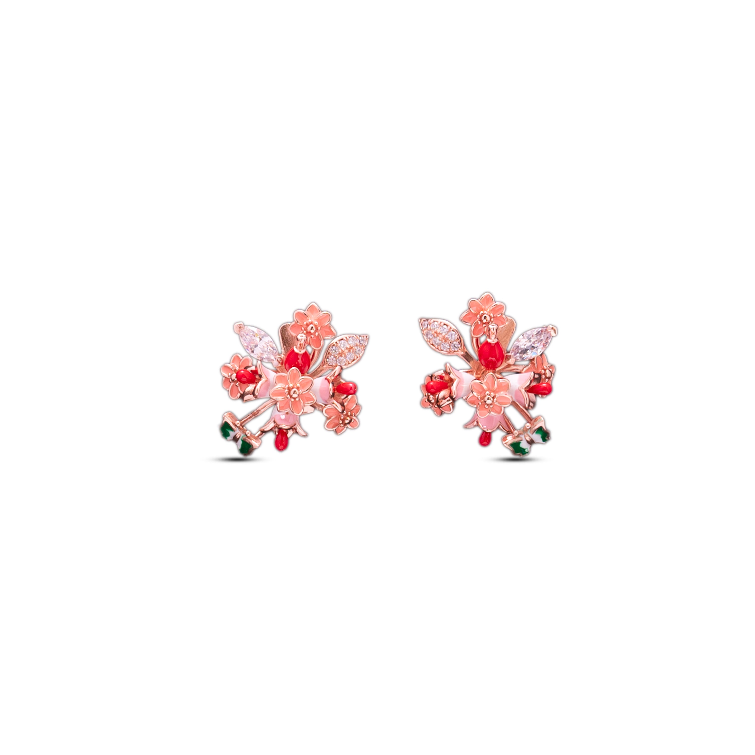 Radiant Blossom Cluster Blush Bloom Earrings