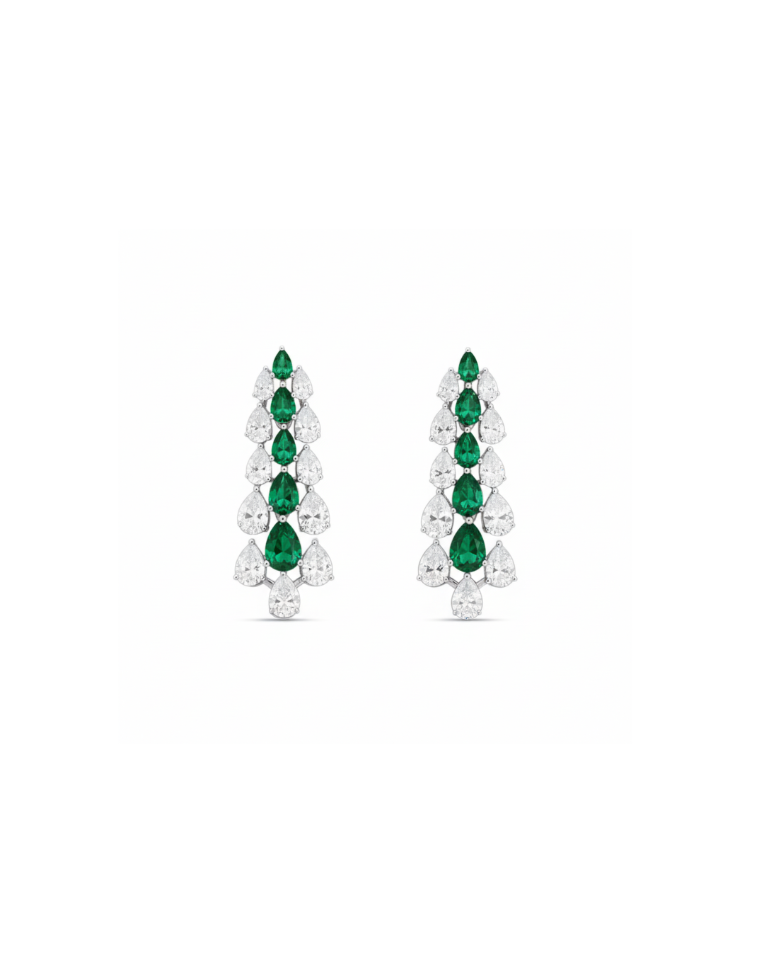 Silver Bloom Cluster Drop Earrings