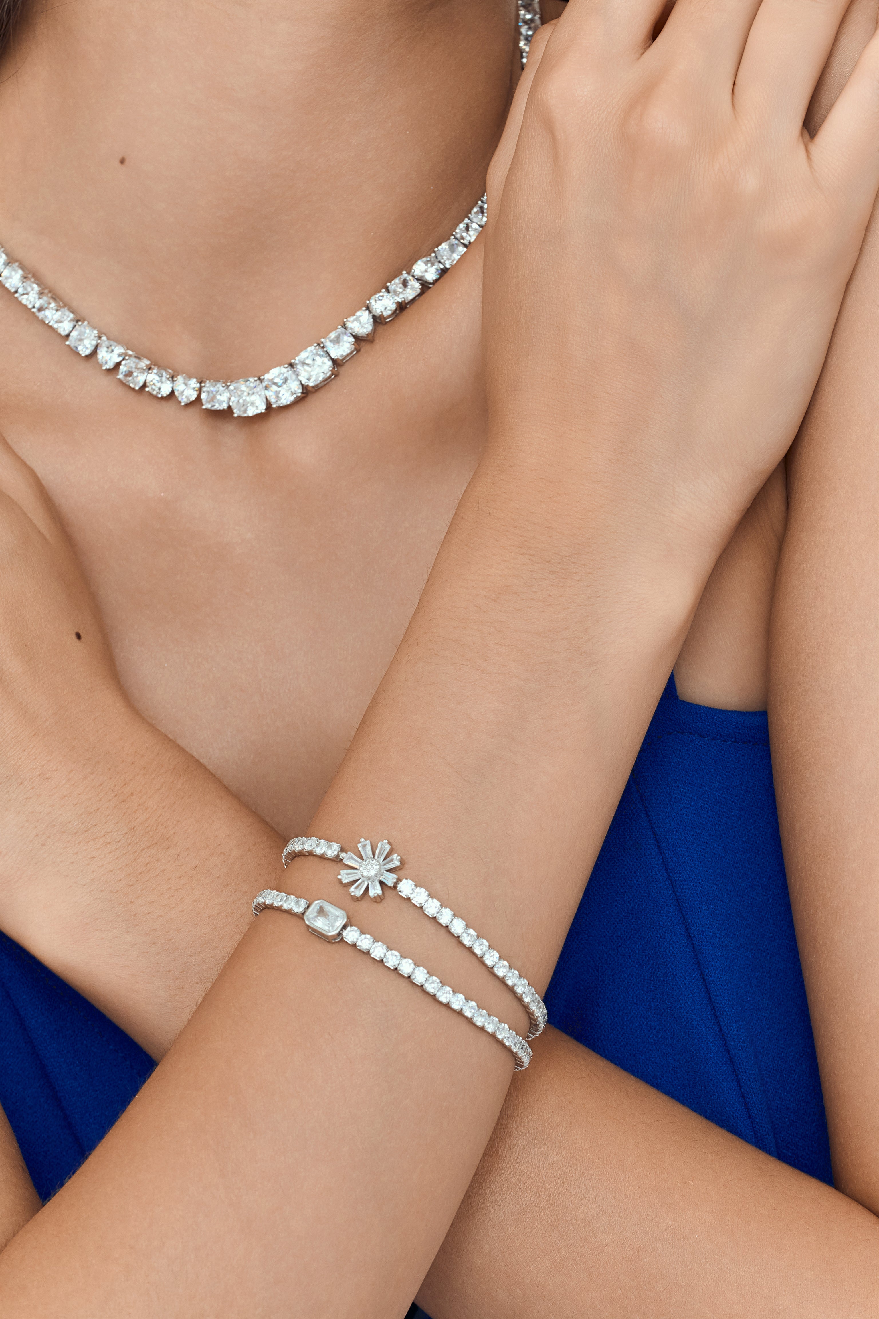 Silver Classic Diamond Stack Bracelet