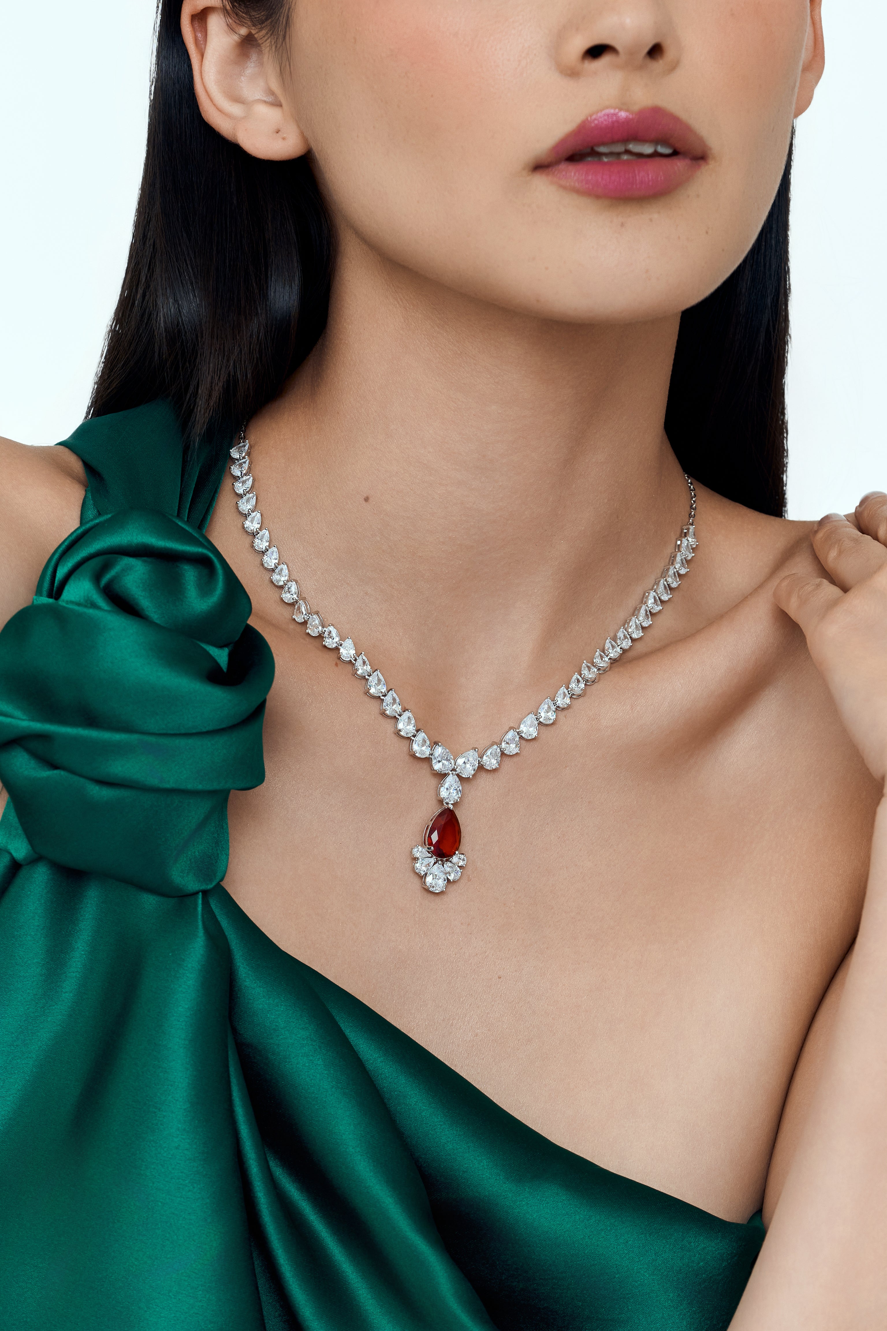 Crimson Glow Elegance Necklace