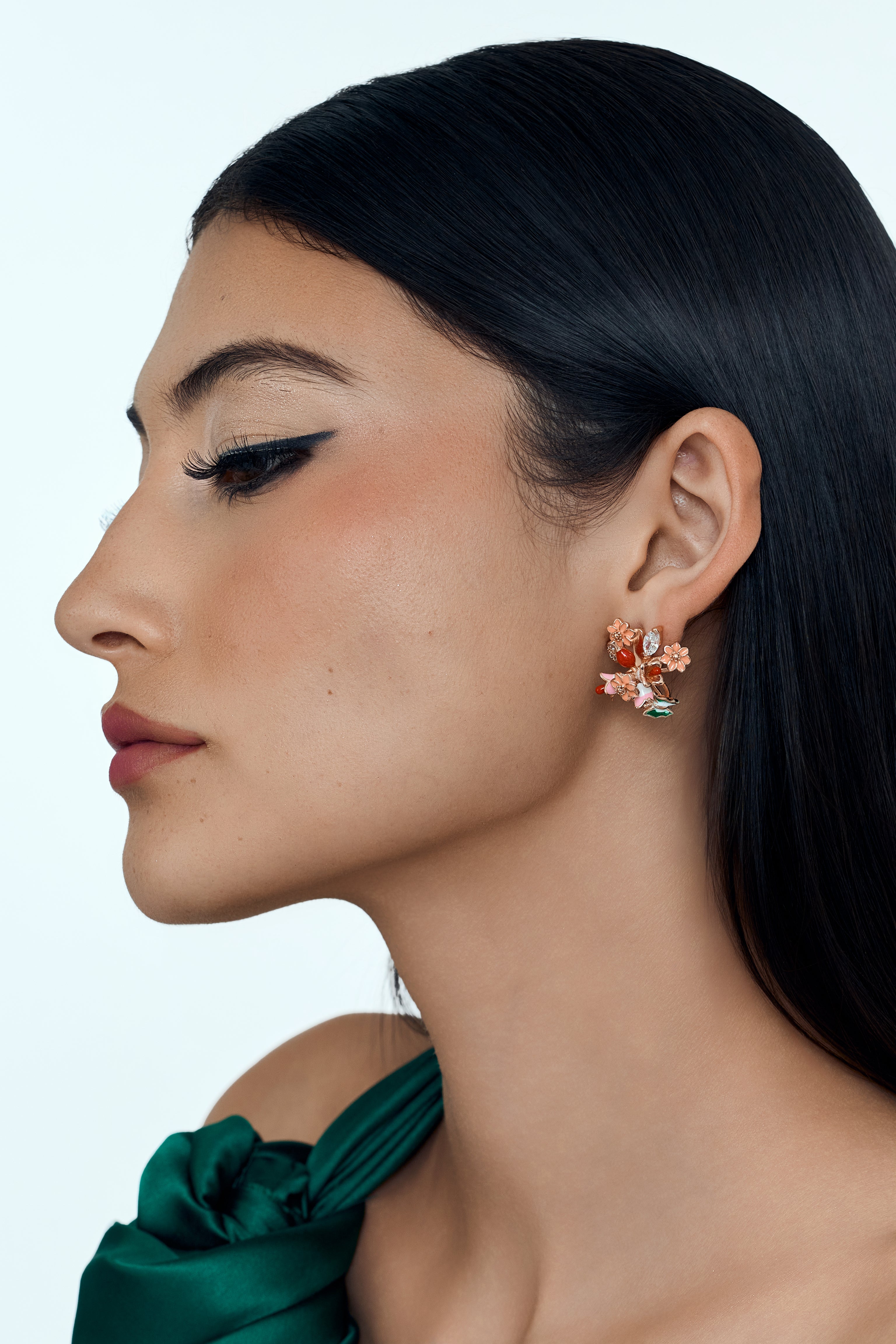 Radiant Blossom Cluster Blush Bloom Earrings
