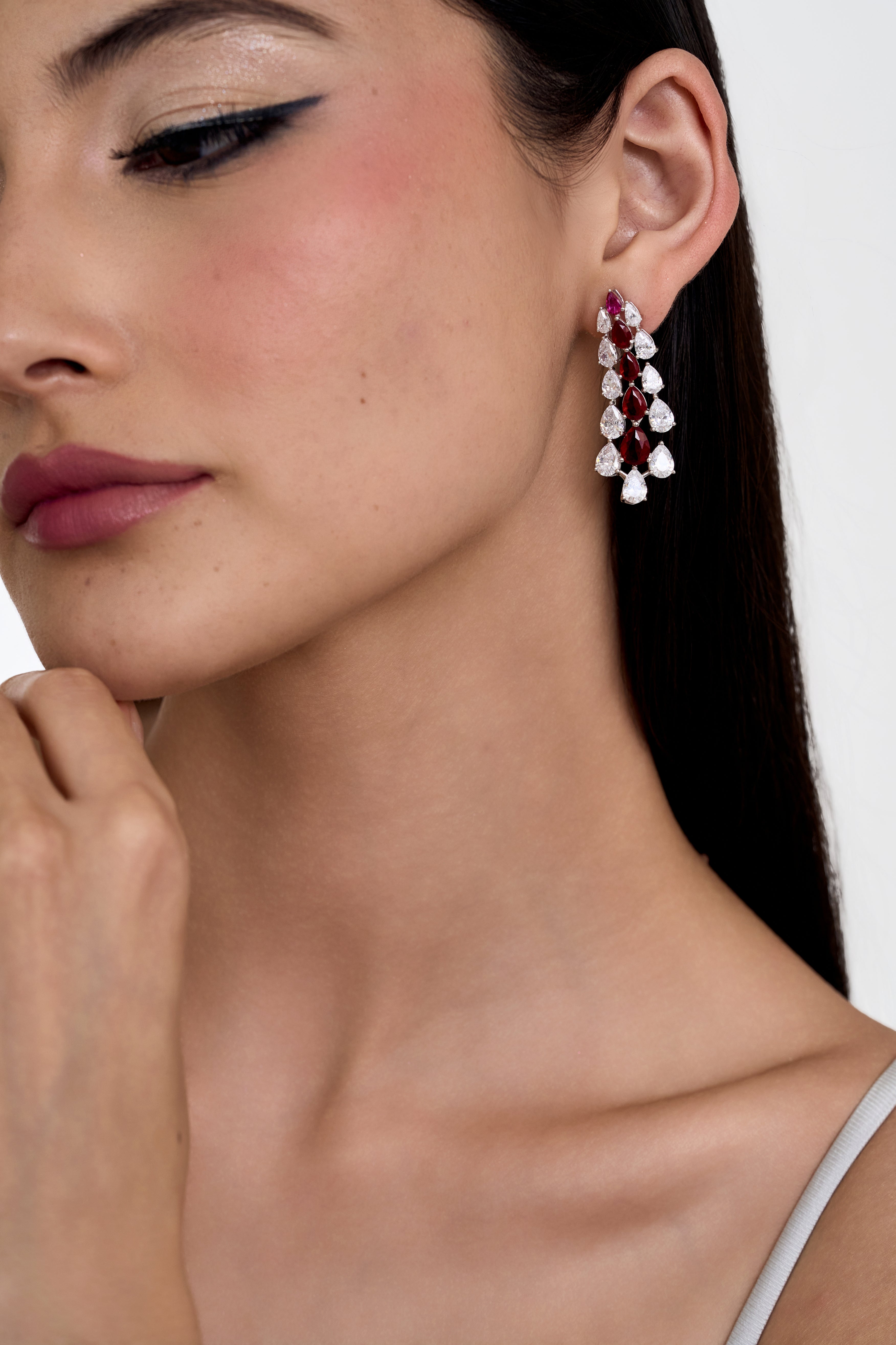 Silver Bloom Cluster Drop Earrings