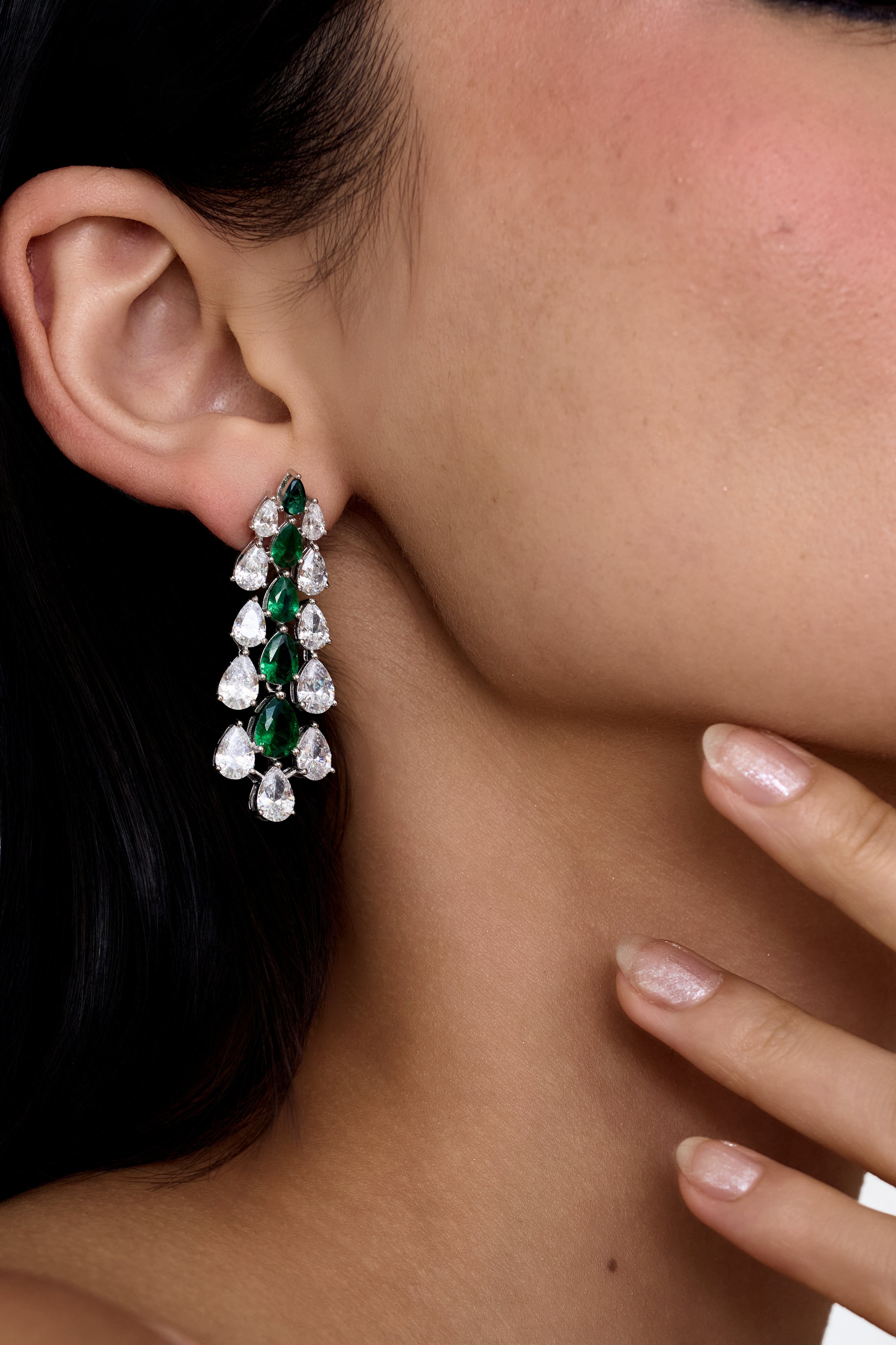 Silver Bloom Cluster Drop Earrings