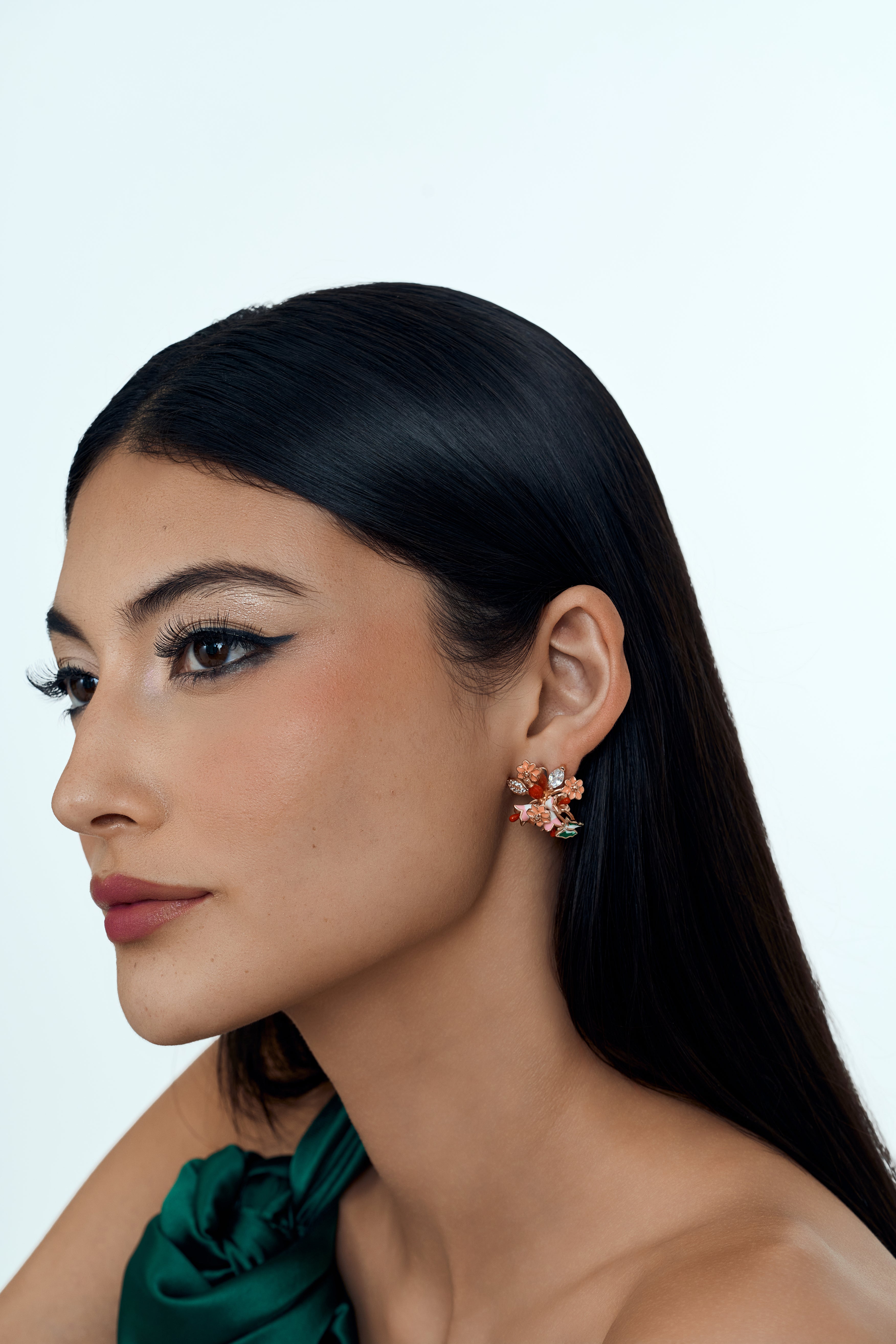 Radiant Blossom Cluster Blush Bloom Earrings
