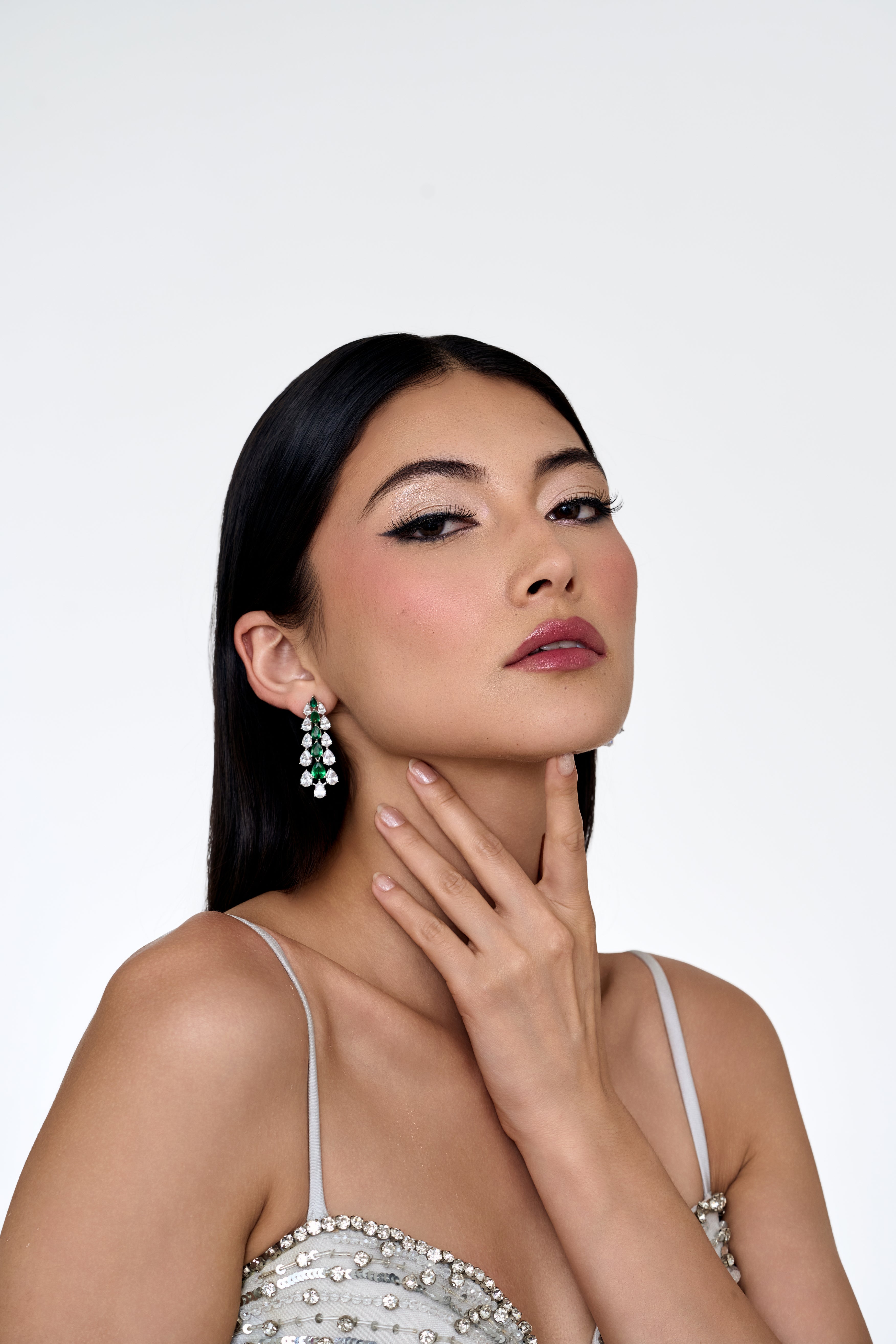 Silver Bloom Cluster Drop Earrings