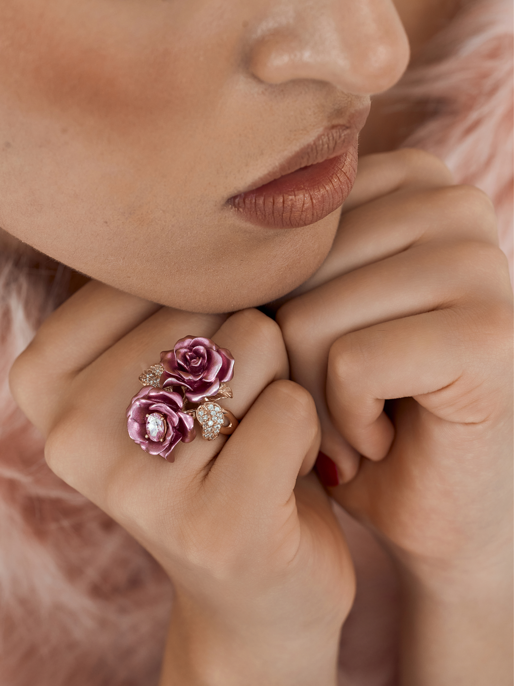 Blush Petal Vine Ring