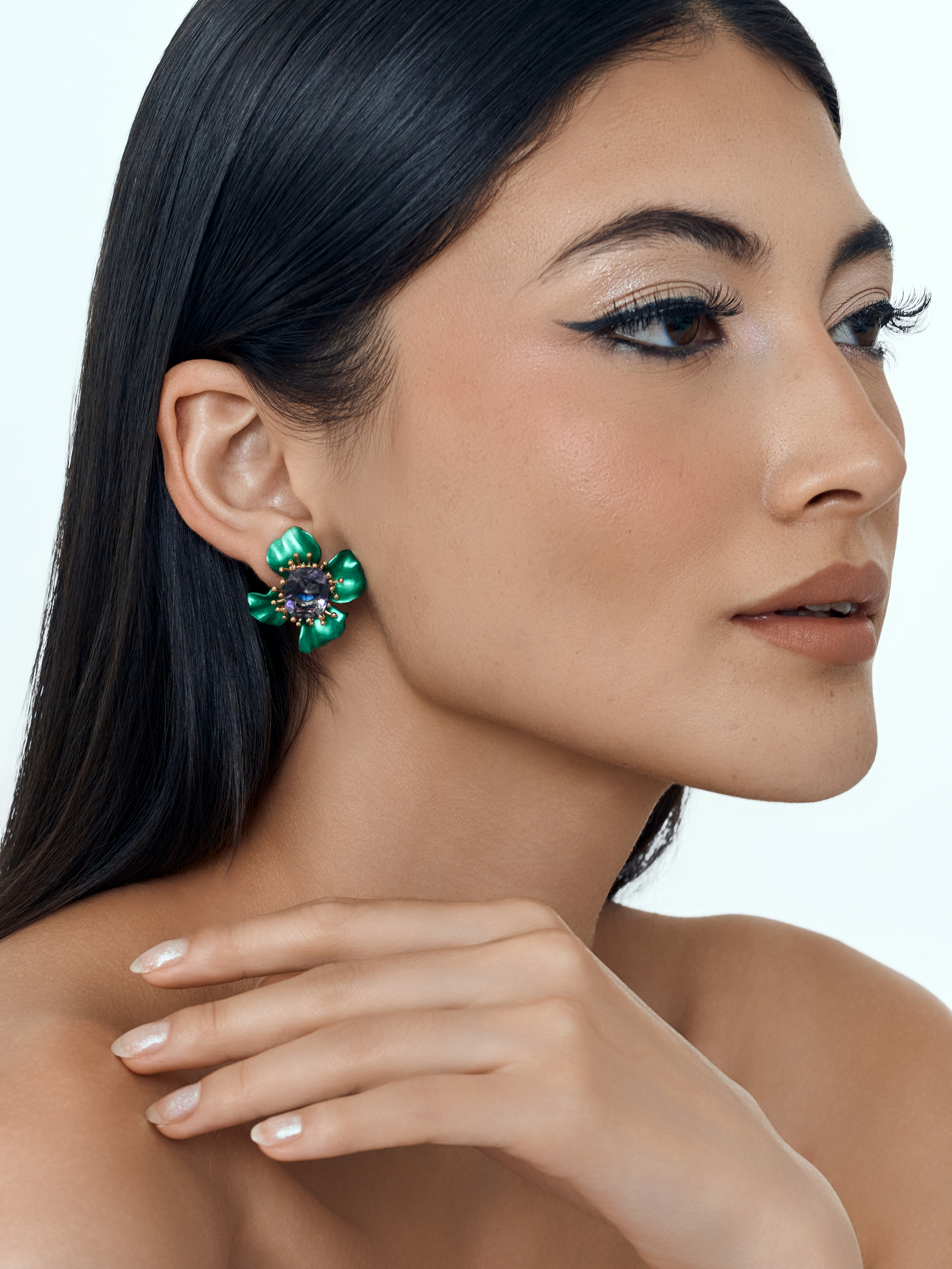 Enchanted Bloom Radiance Studs Emerald