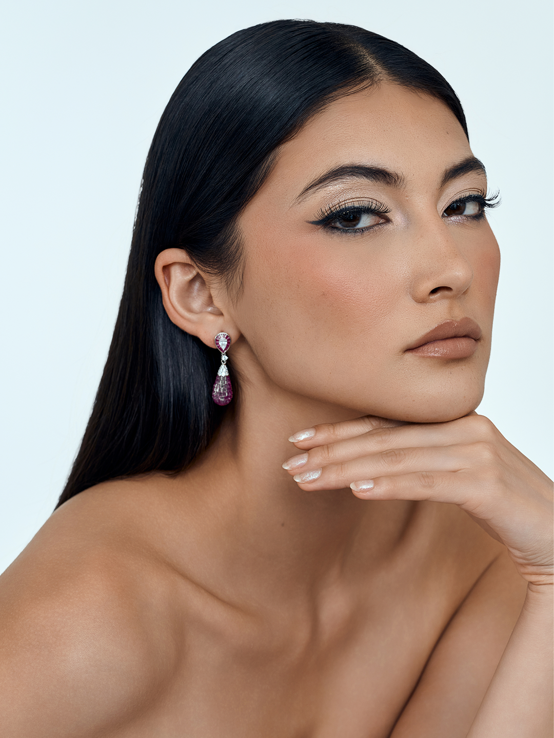Timeless Glow Drop Earrings Crimson