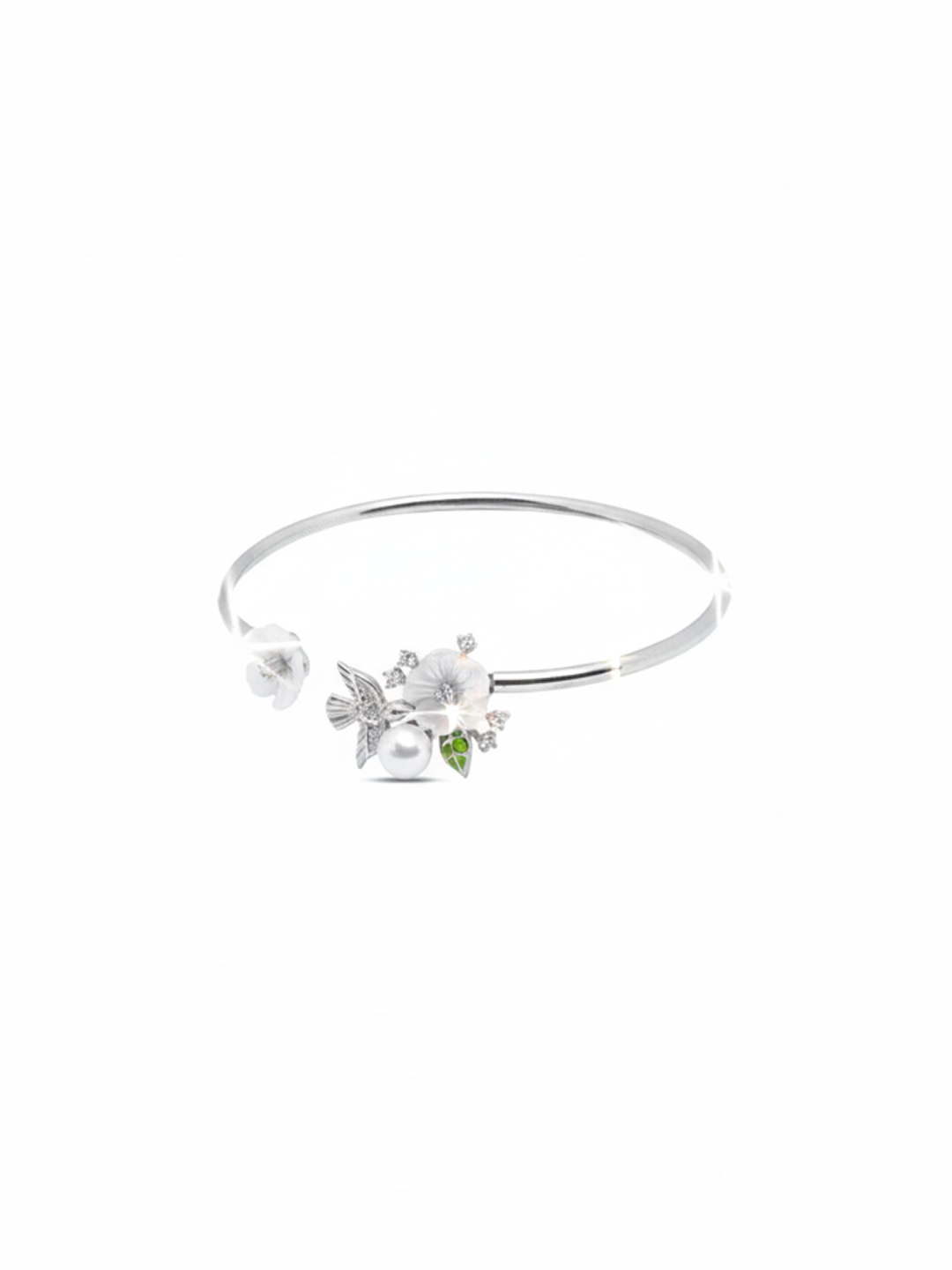 Jardin de Lune Floral Bracelet Silver Bloom