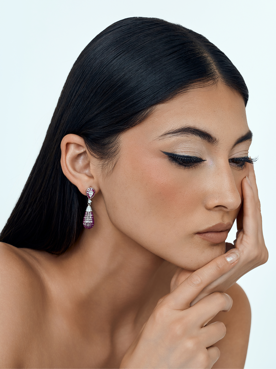 Timeless Glow Drop Earrings Crimson