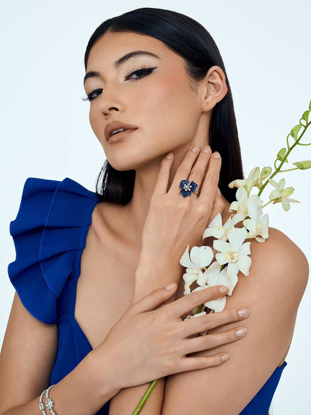 Timeless Elegance Bloom Ring Sapphire