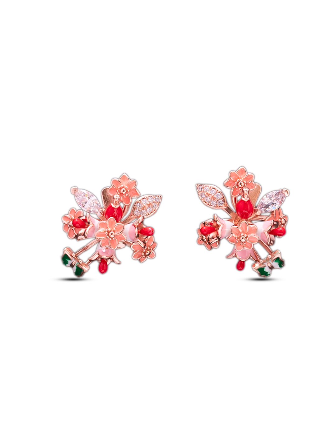 Radiant Blossom Cluster Blush Bloom Earrings