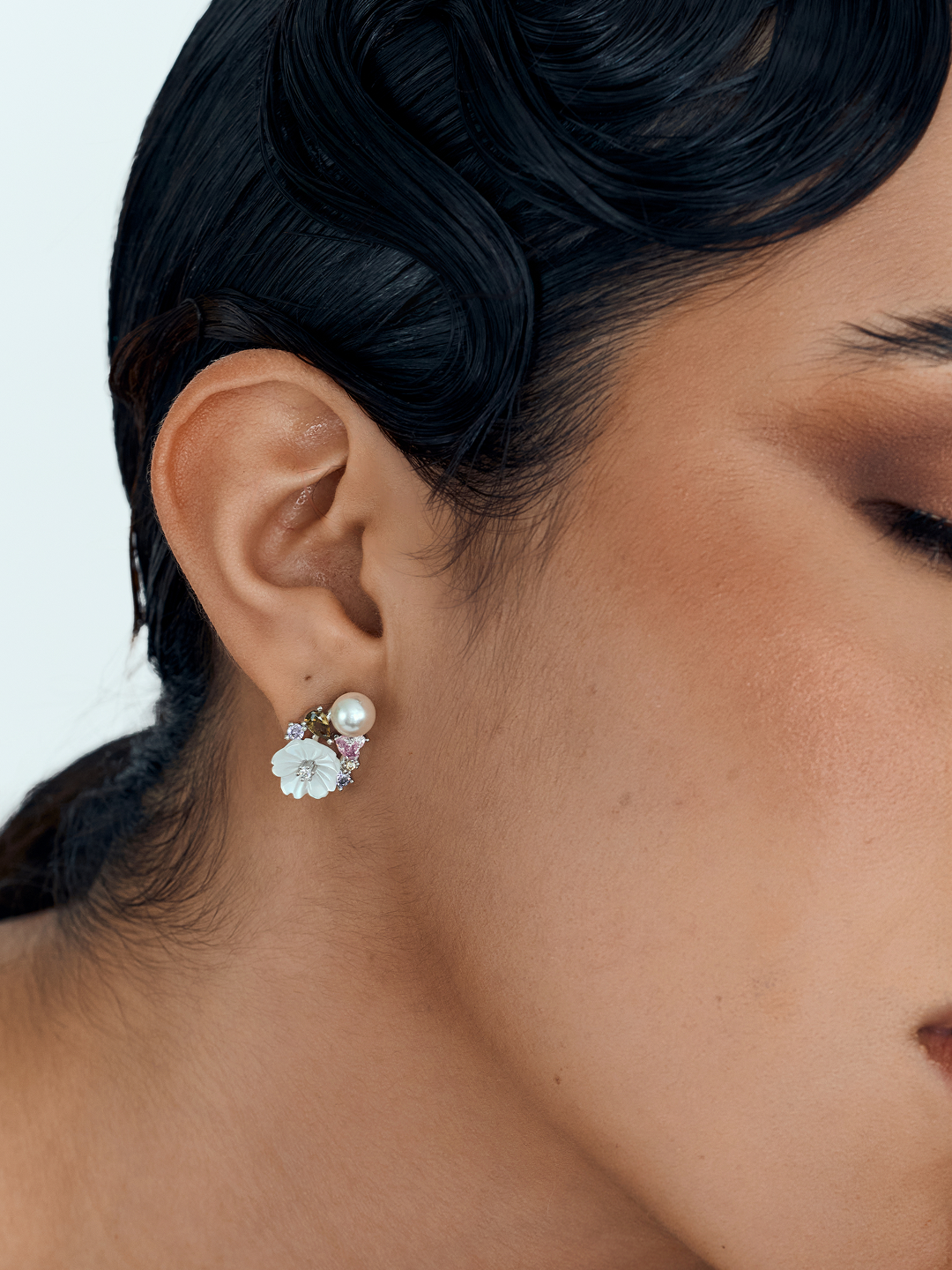 Jardin de Lune Floral Earrings Golden Dawn