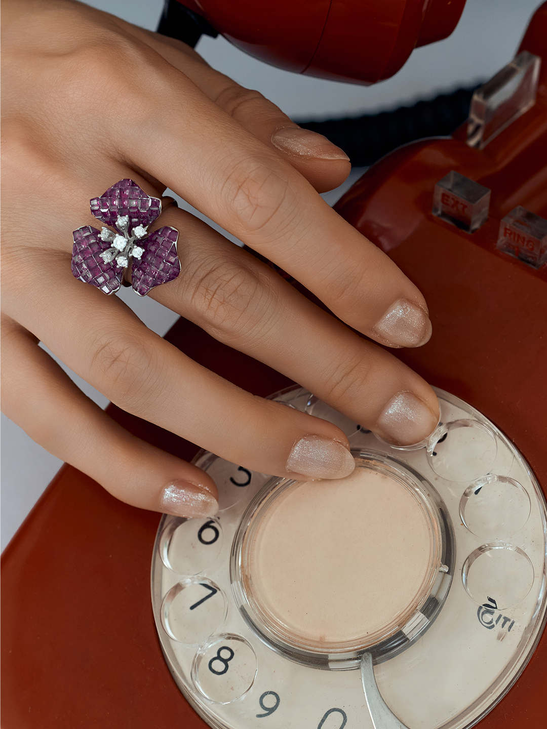 Timeless Elegance Bloom Ring Crimson