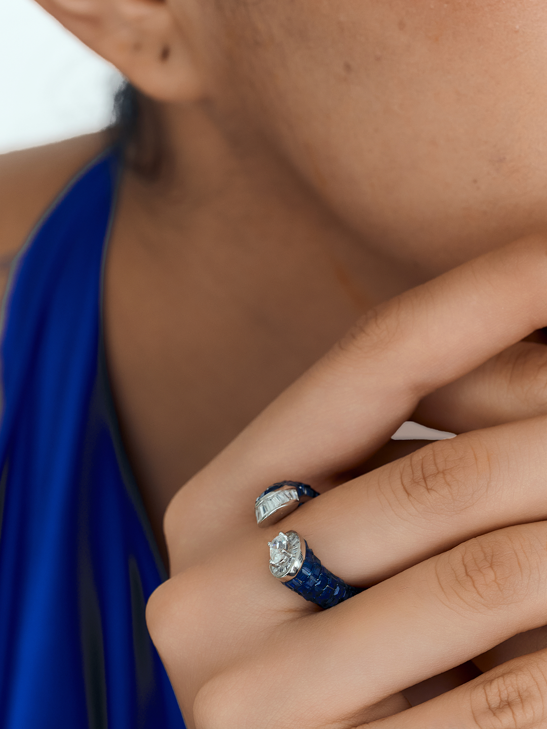 The Sapphire Glow Open Ring