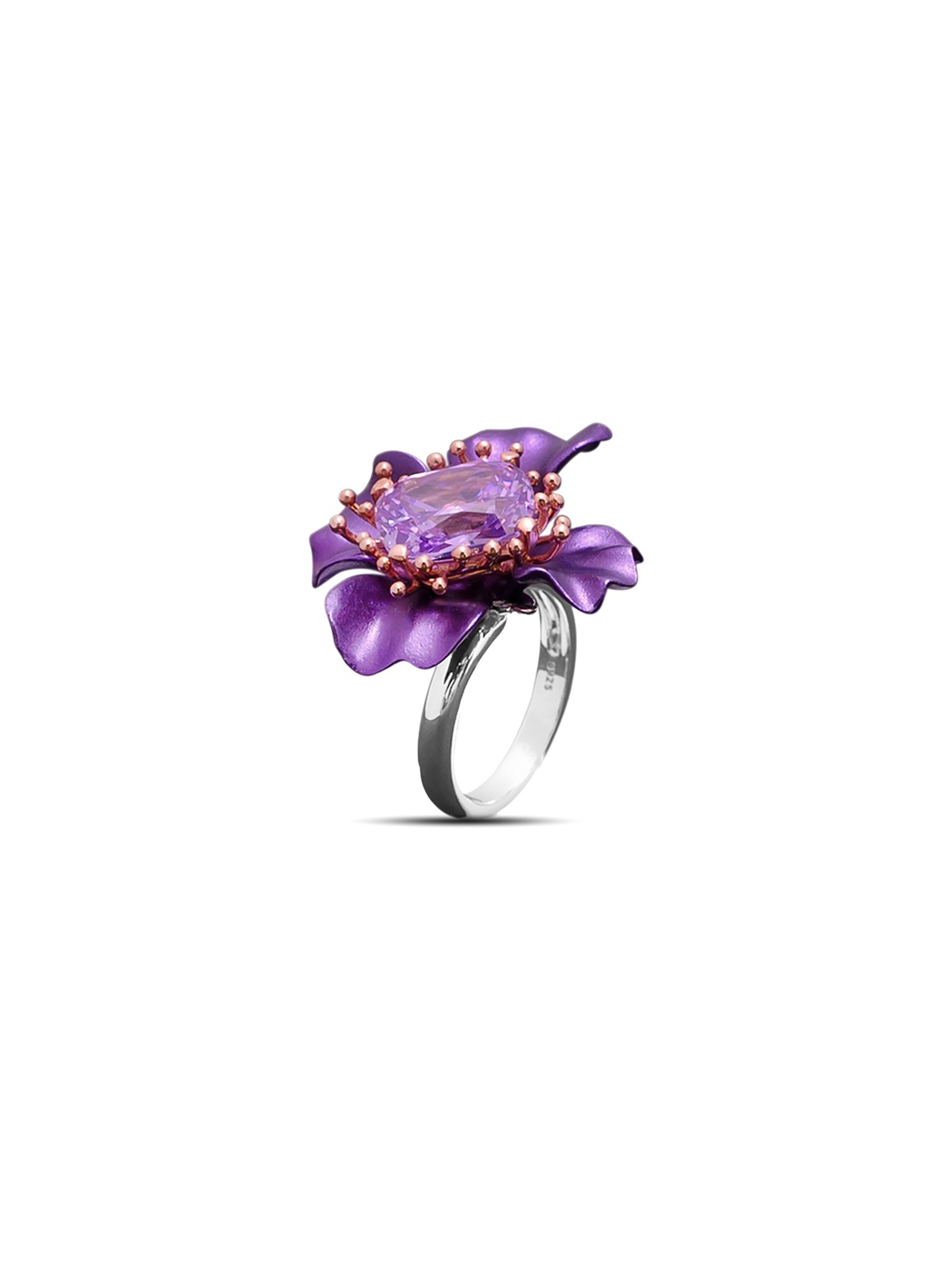 Celestial Bloom Cocktail Ring Purple