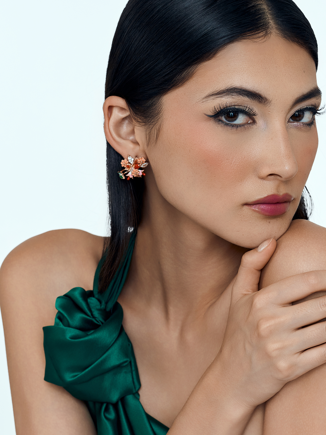 Radiant Blossom Cluster Blush Bloom Earrings