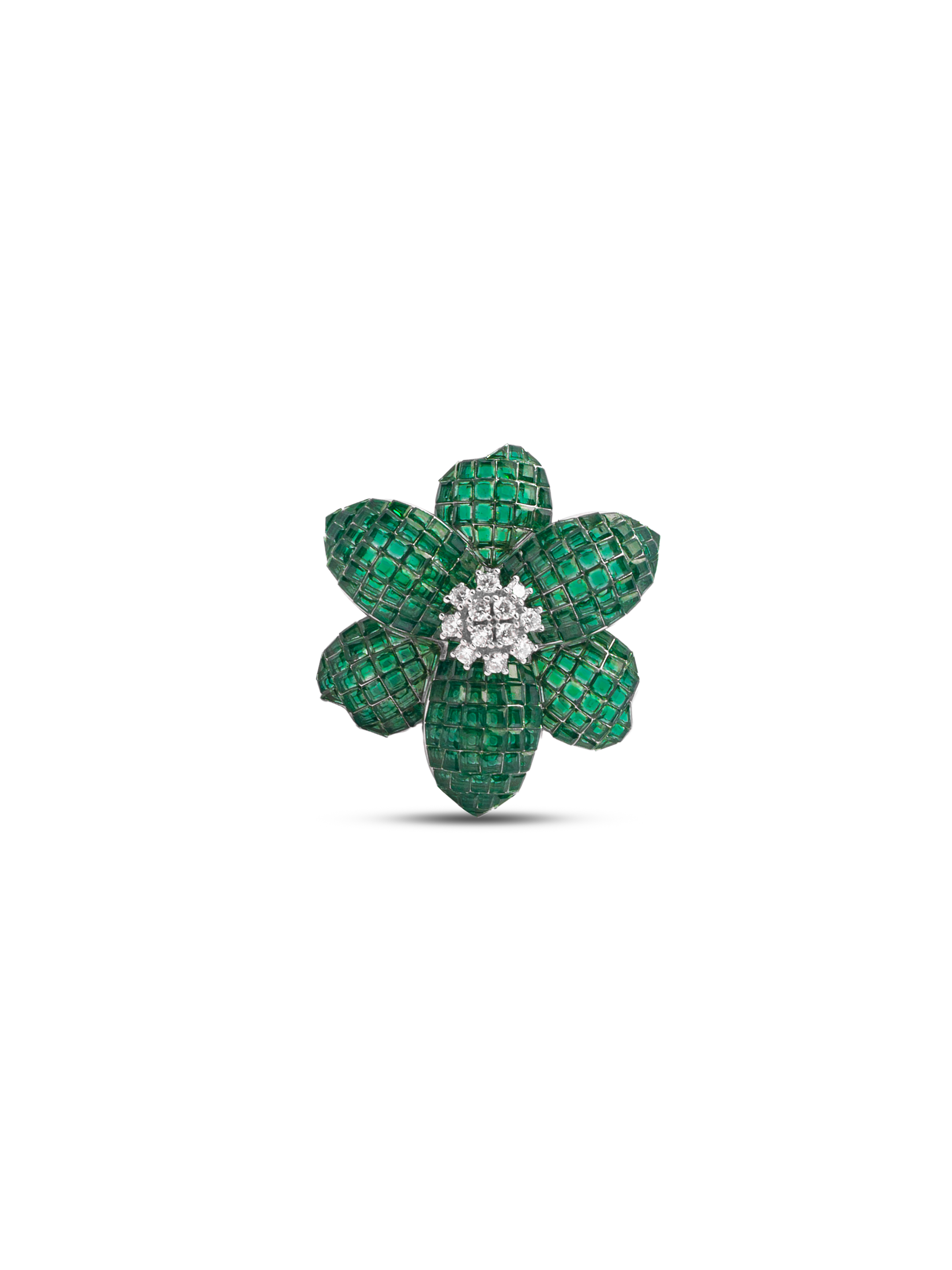Enchanted Glow Bloom Brooch Emerald