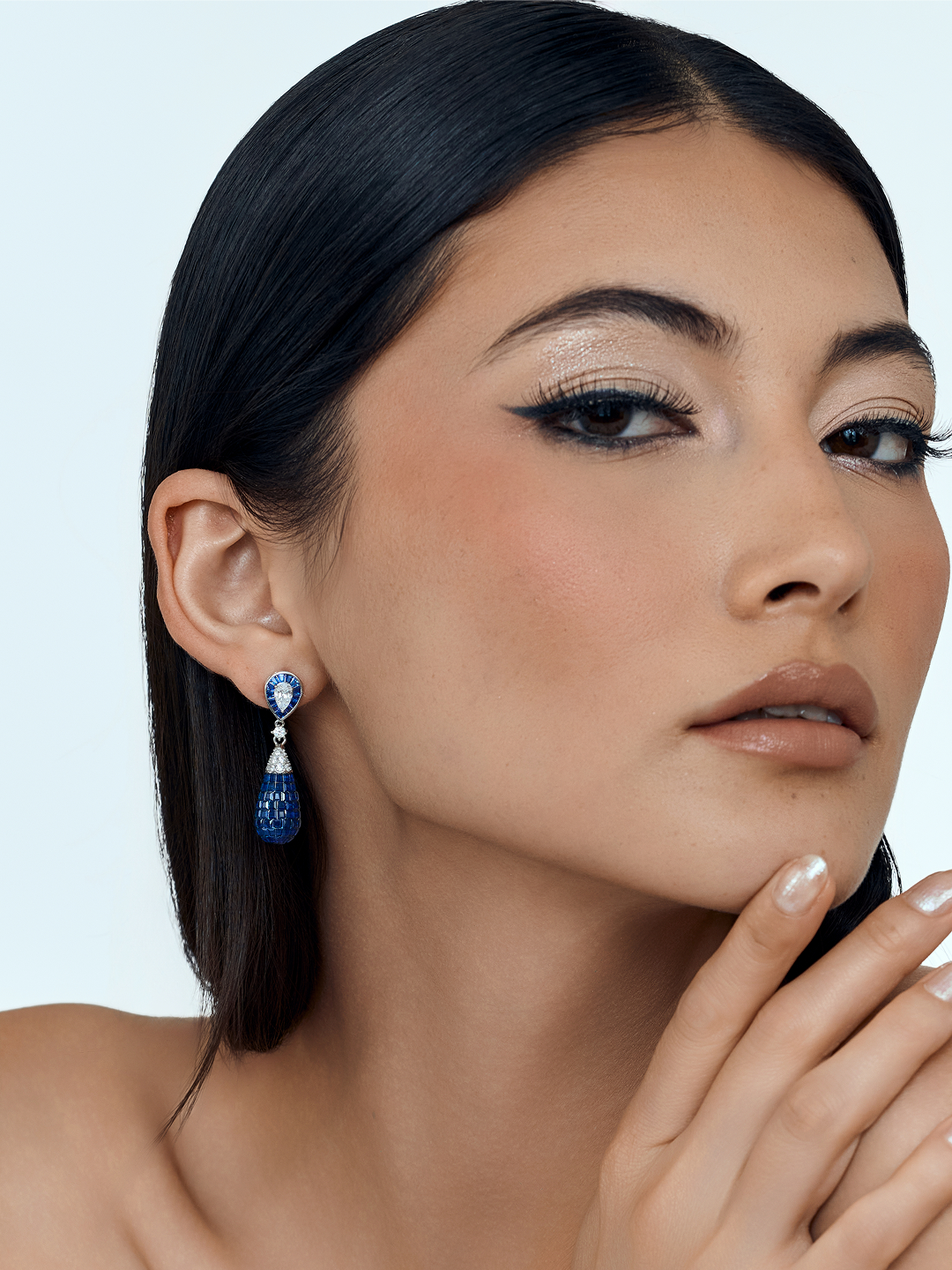 Timeless Glow Drop Earrings Sapphire