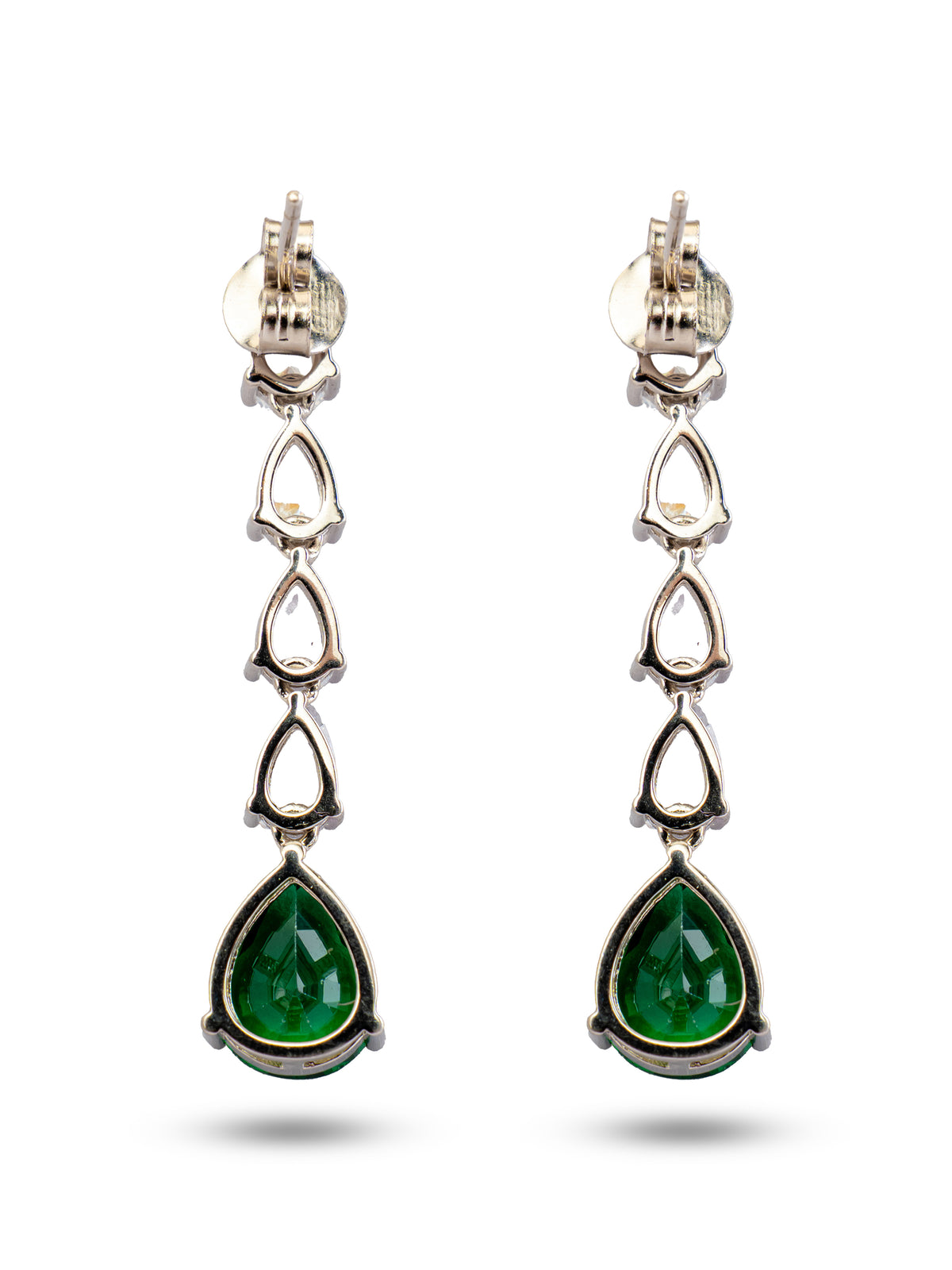 Green Pear Drop Earrings