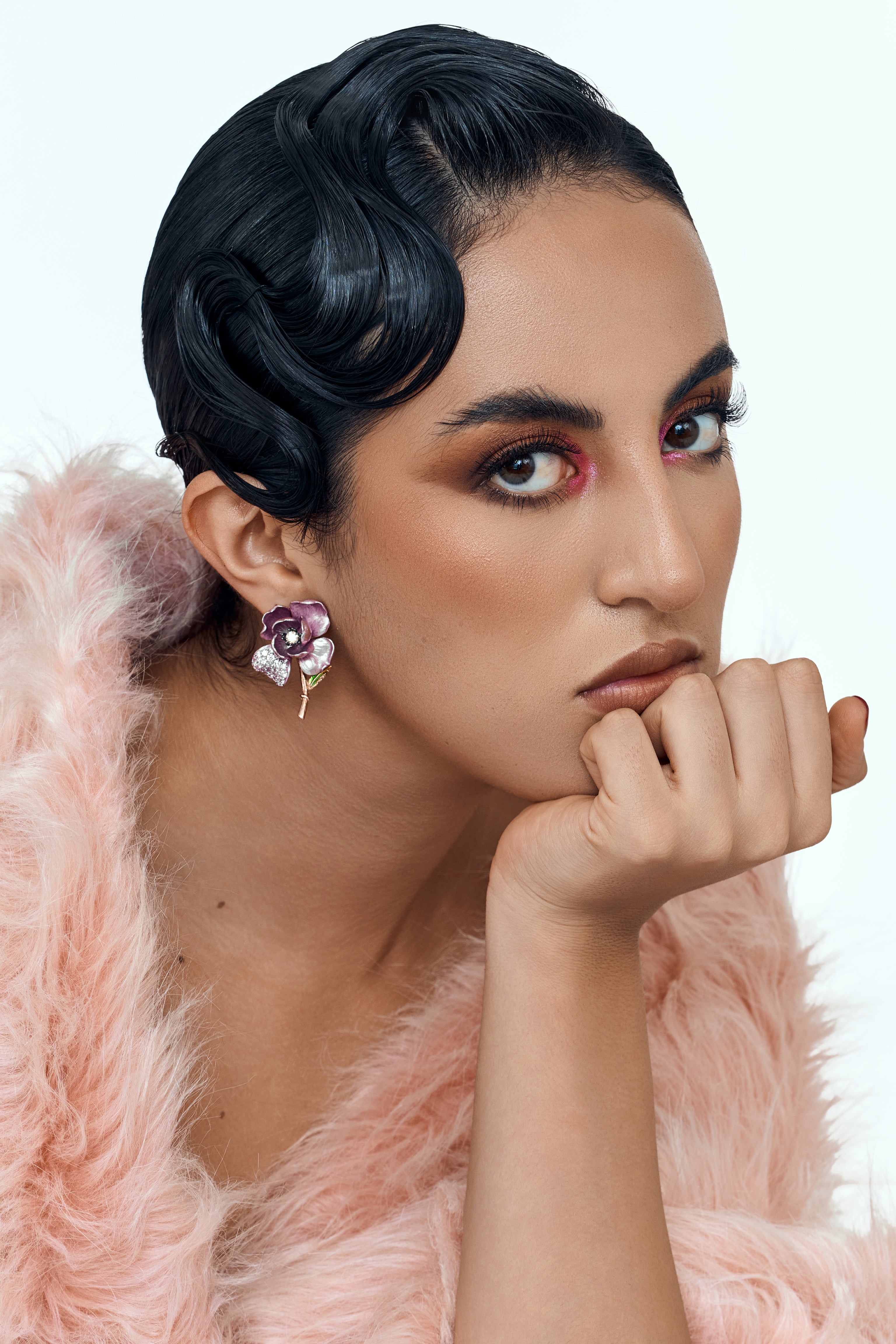 Blush Stem Bloom Earrings