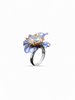 Celestial Bloom Cocktail Ring Blue
