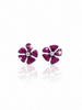 Floral Glow Blossom Earrings Crimson