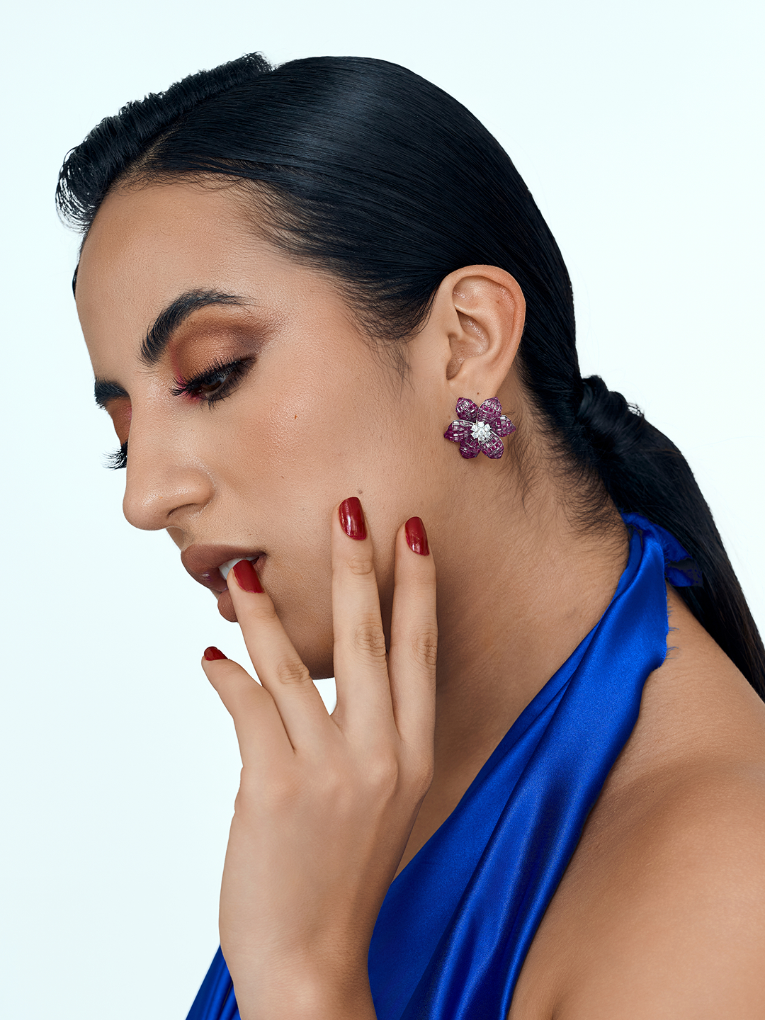 Timeless Bloom Earrings Crimson