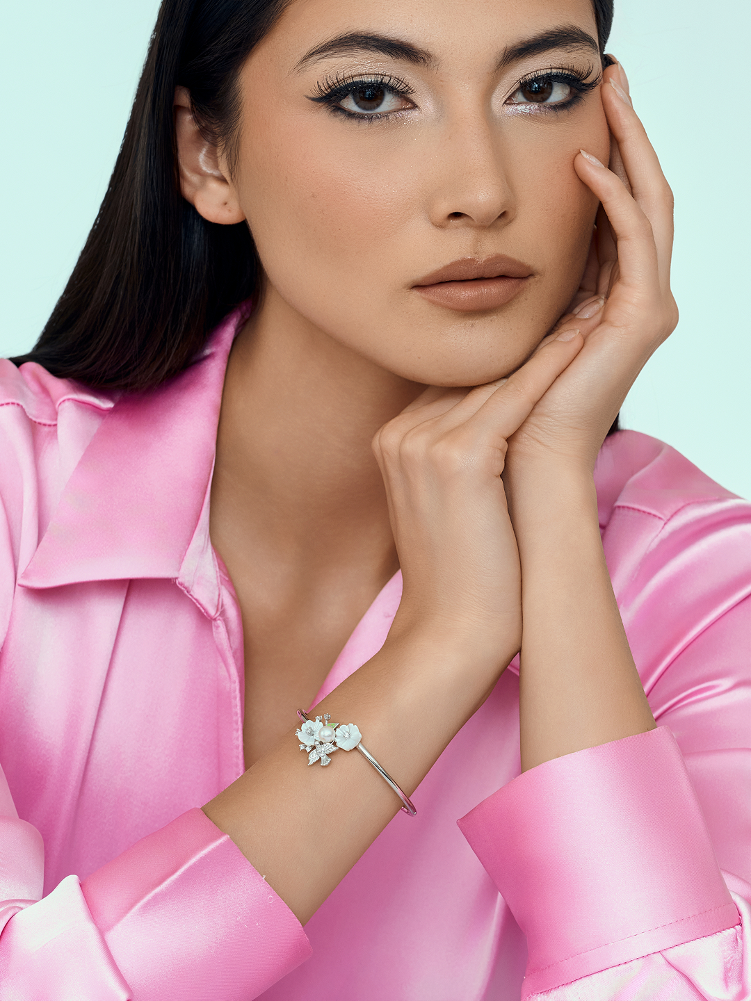 Jardin de Lune Floral Bracelet Silver Bloom