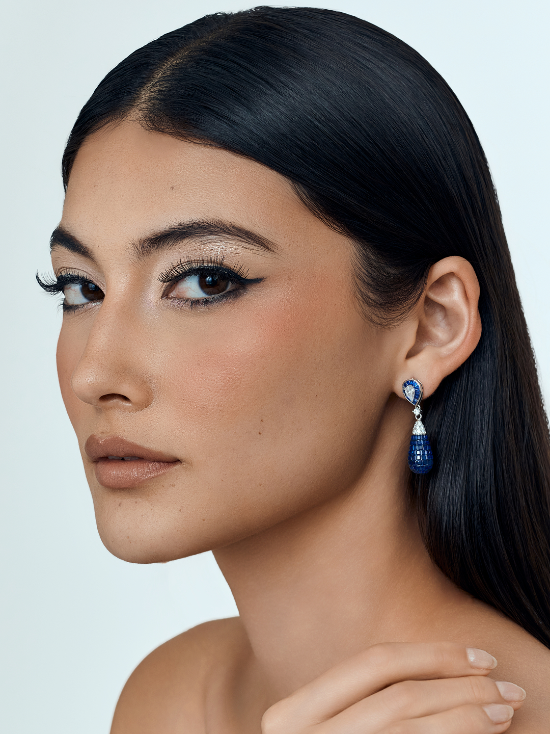 Timeless Glow Drop Earrings Sapphire