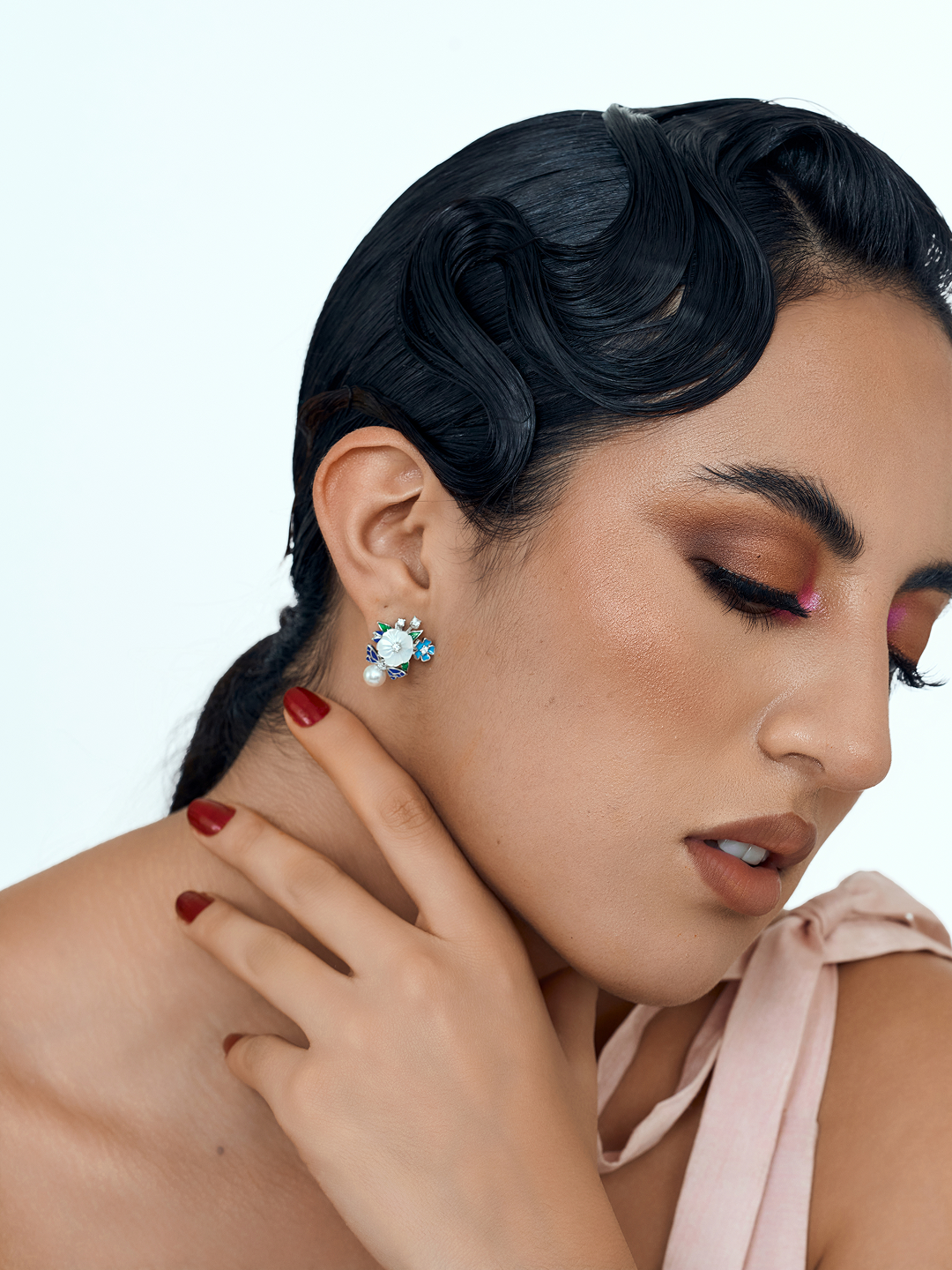 Jardin de Lune Floral Earrings Sky Bloom