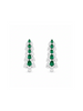 Silver Bloom Cluster Drop Earrings Emerald Silver