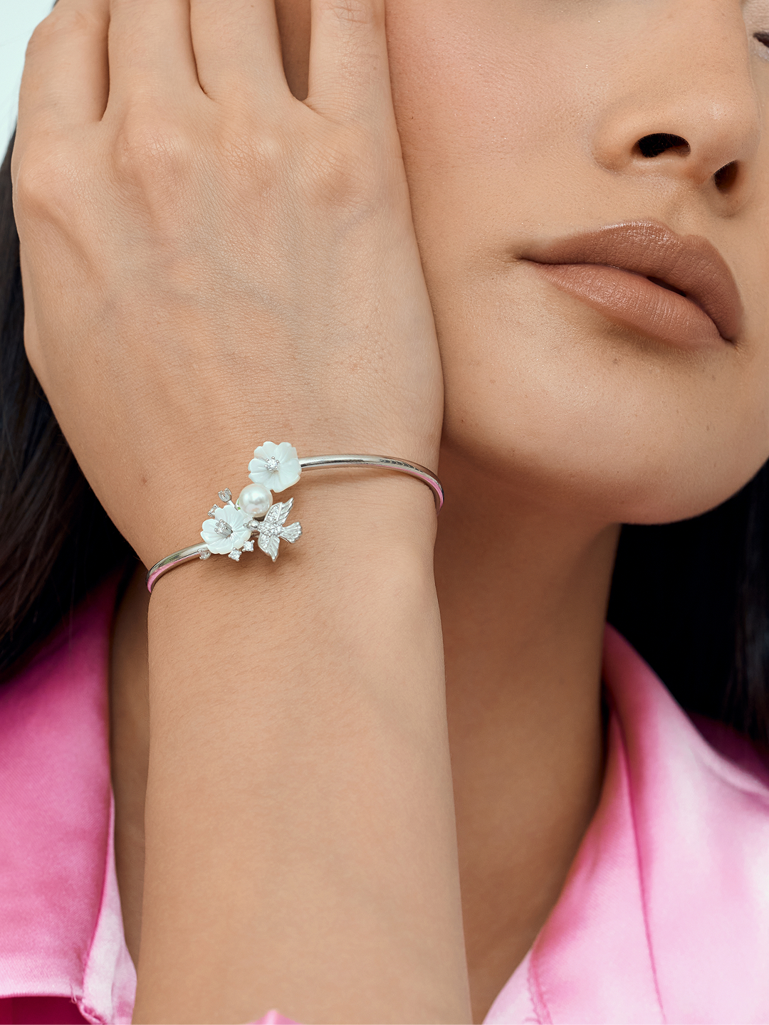 Jardin de Lune Floral Bracelet Silver Bloom