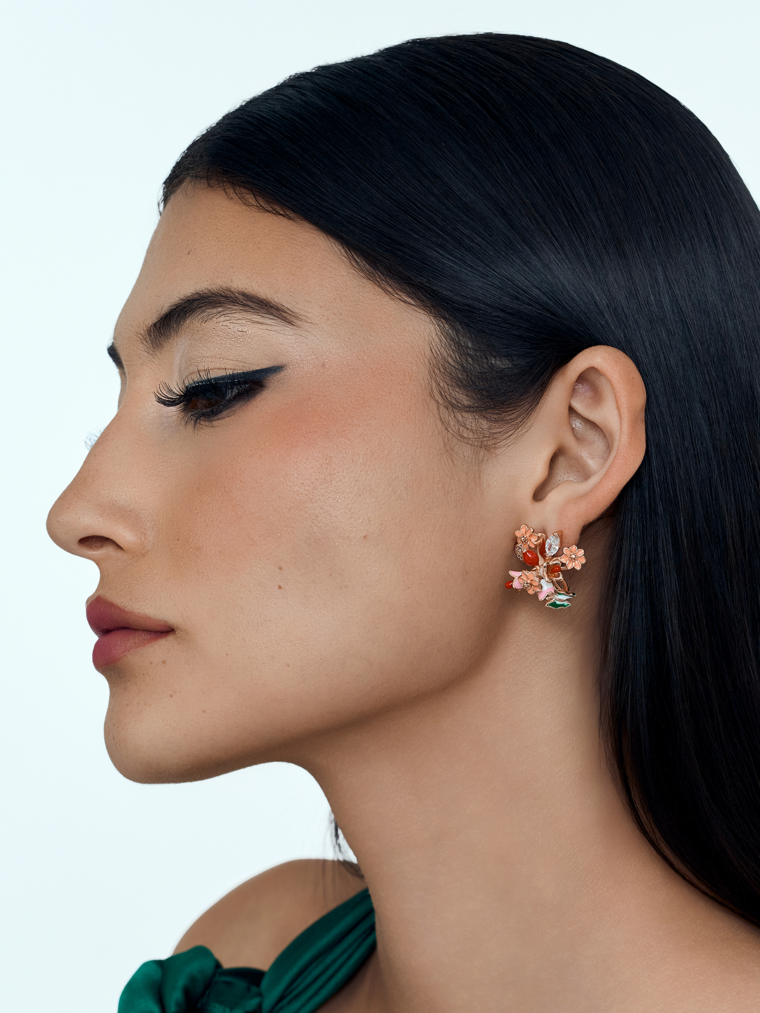 Radiant Blossom Cluster Blush Bloom Earrings