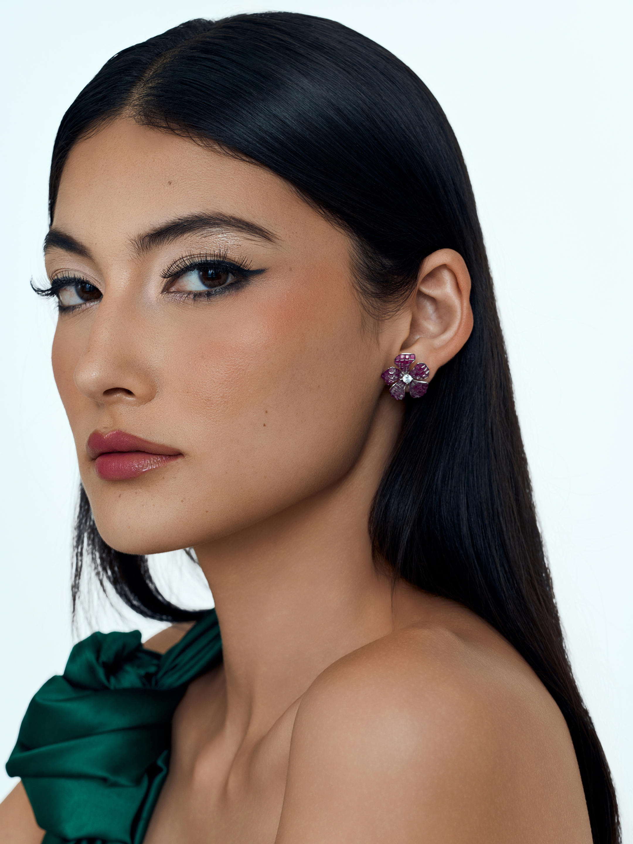 Floral Glow Blossom Earrings Crimson