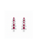 Silver Bloom Cluster Drop Earrings Crimson Silver