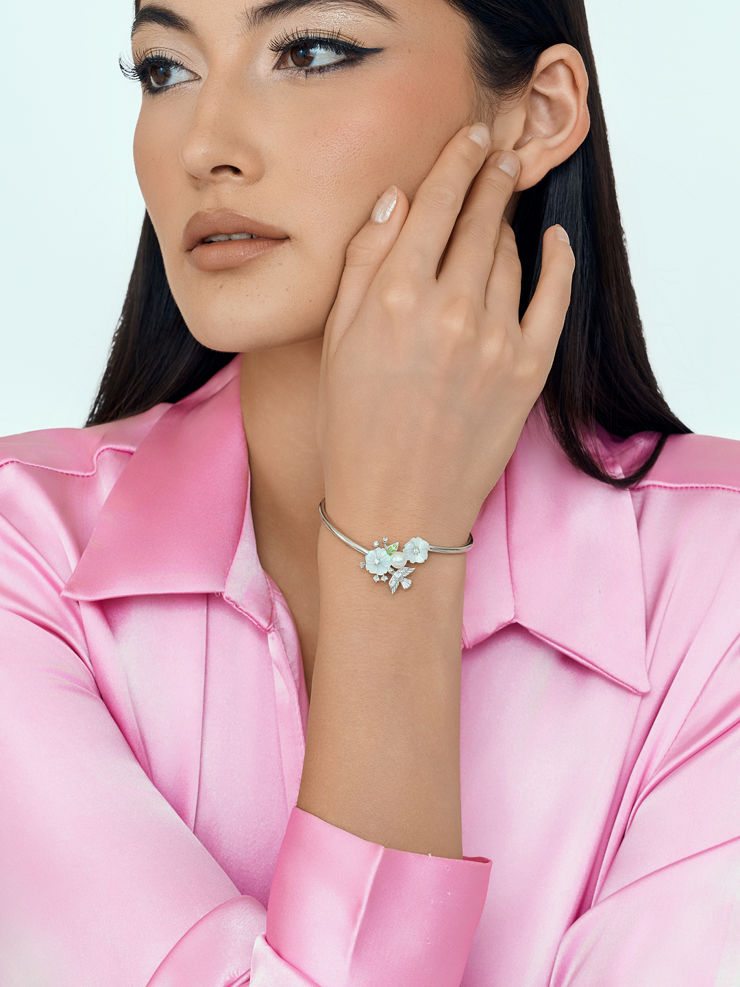 Jardin de Lune Floral Bracelet Silver Bloom