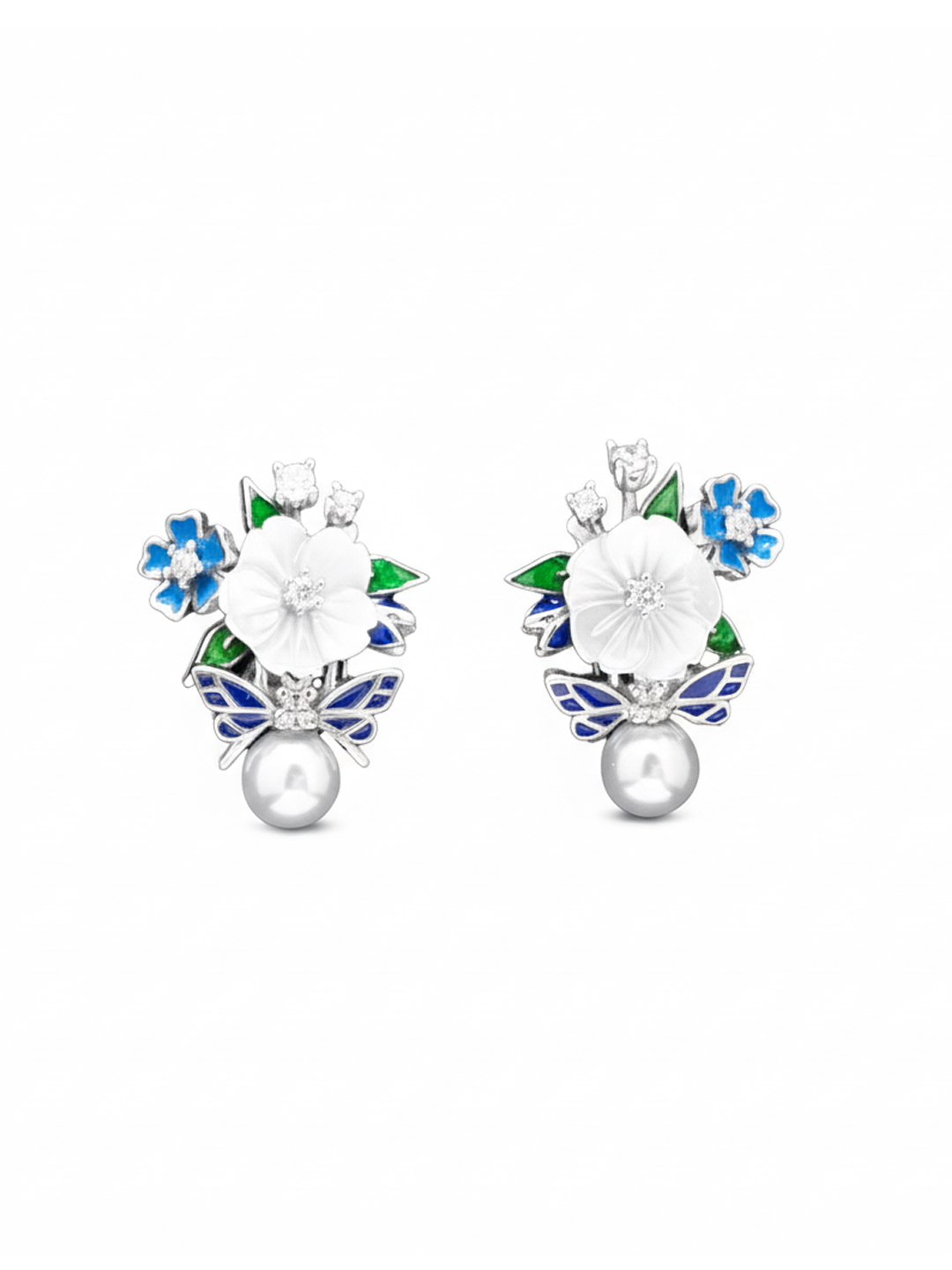 Jardin de Lune Floral Earrings Sky Bloom
